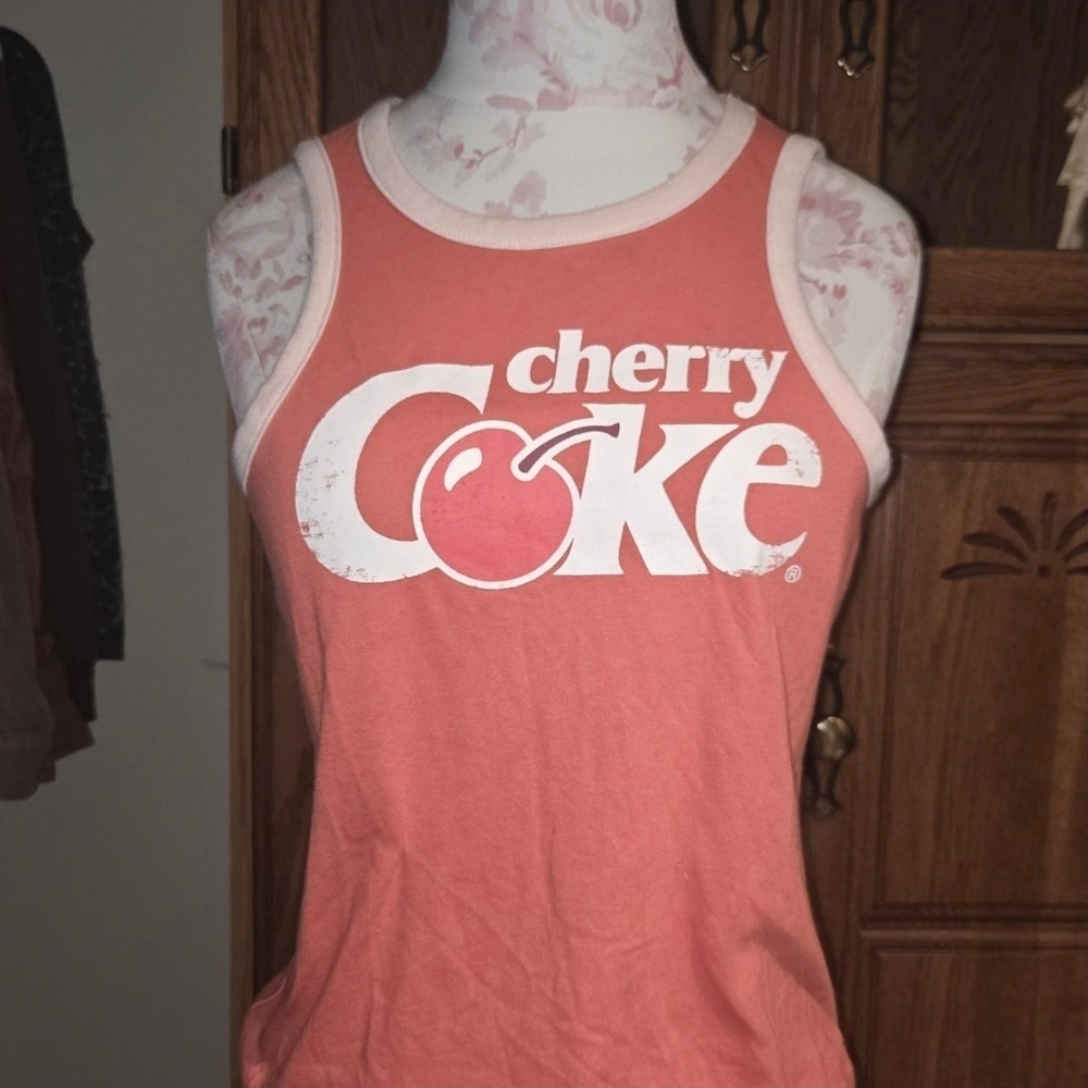 Coca Cola Cherry Coke Coral Tank Top
